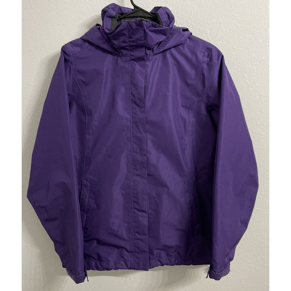 Helly Hansen Jacket Womens Small Purple Hiking Shell Waterproof Hood